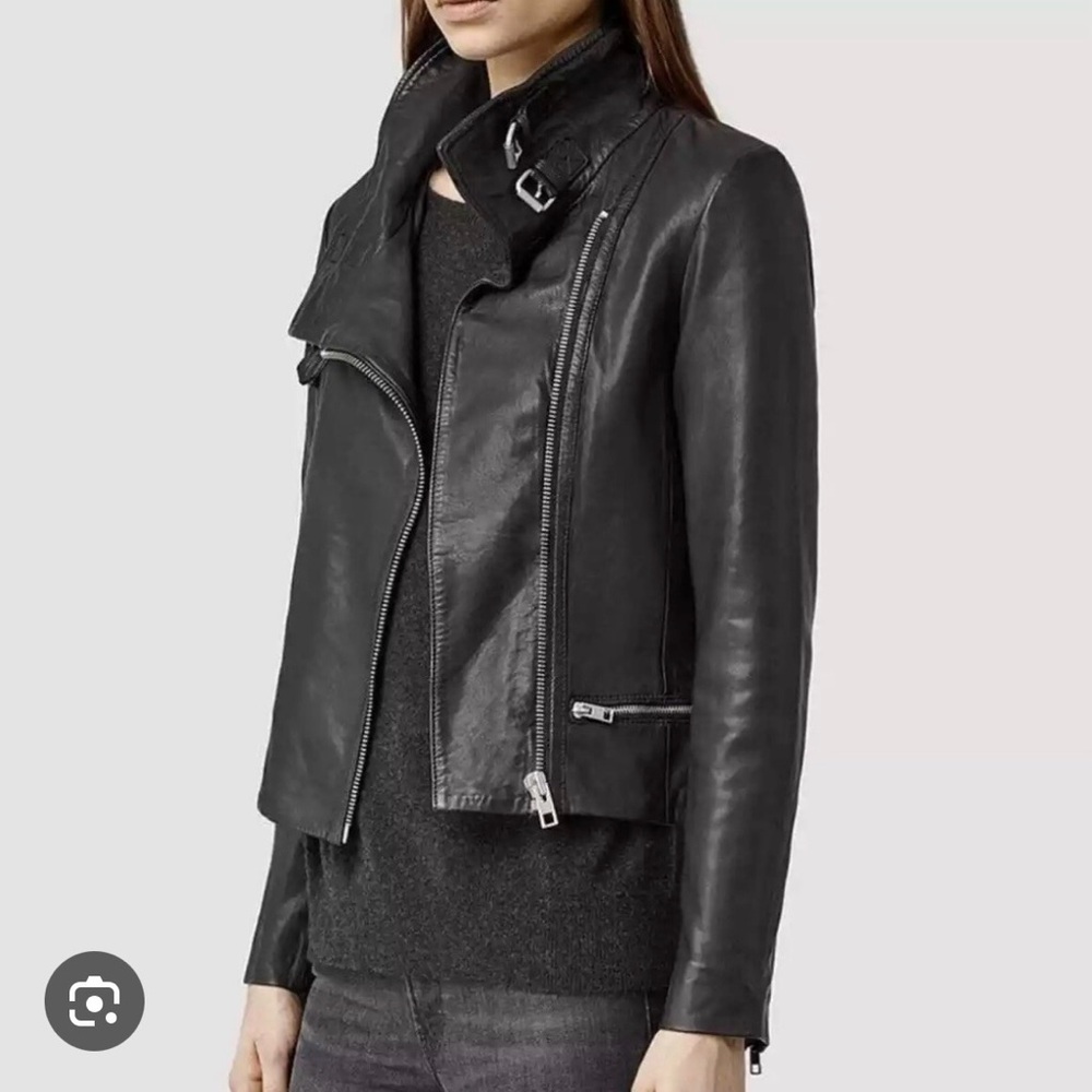 AllSaints Bales Leather Jacket - Size 6